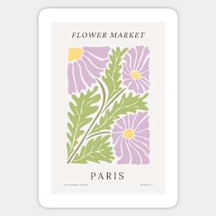 Retro Flower Market Paris Botanical Sticker